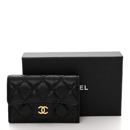 Chanel Caviar Quilted Flap Card Holder Wallet Black 9 of 9