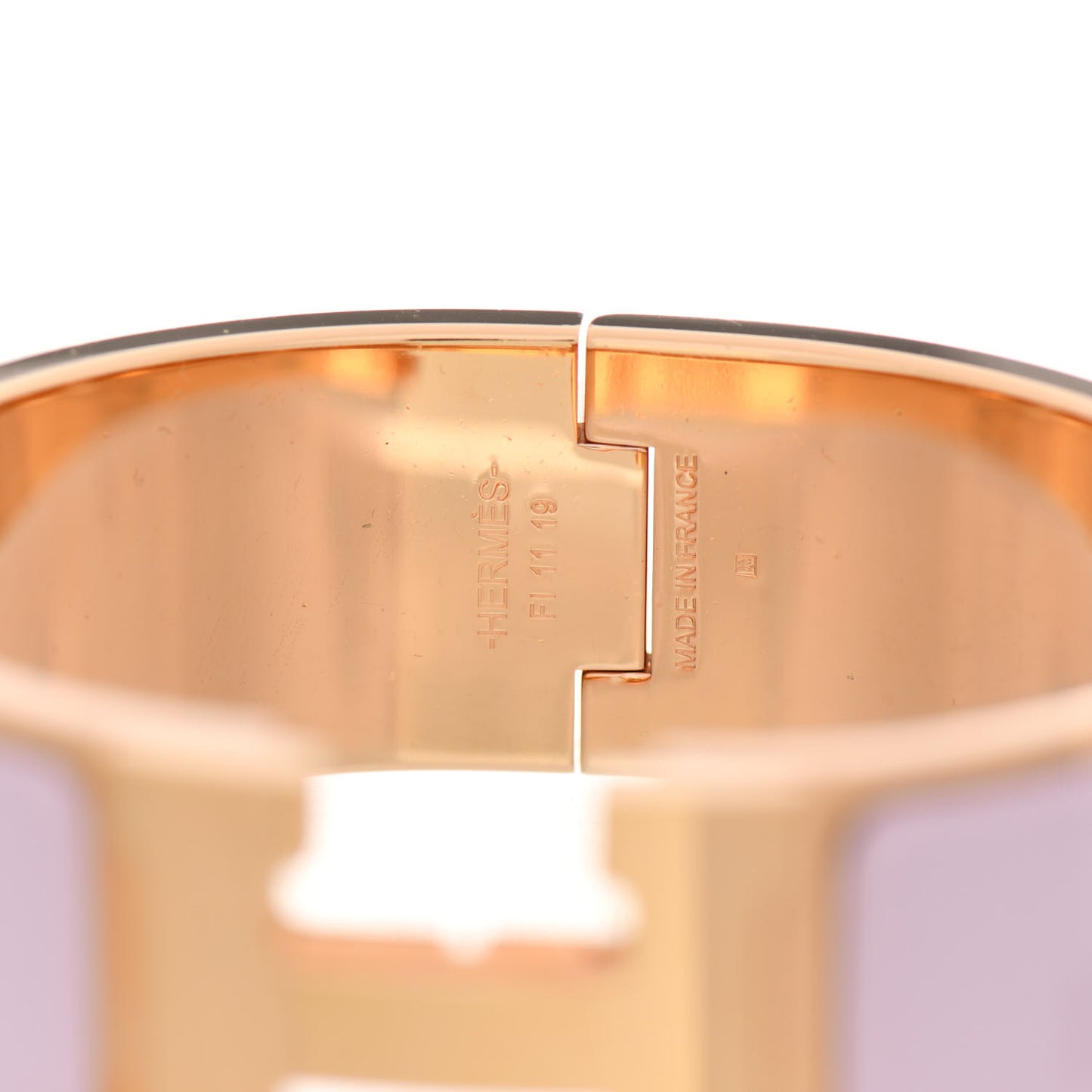 Enamel Wide Clic Clac H Bracelet PM Rose Dragee