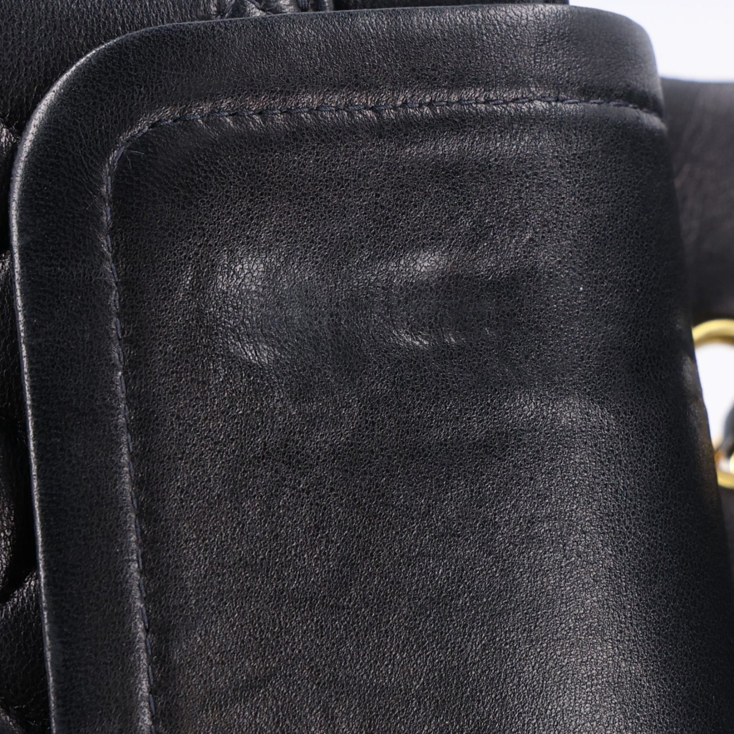 Lambskin Quilted Medium Double Flap Black