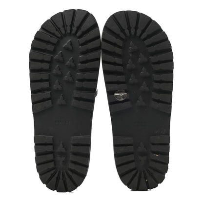 Gucci Rubber Web Mens Lug Sole Slide Sandals 9 Black Green Red 5 of 8