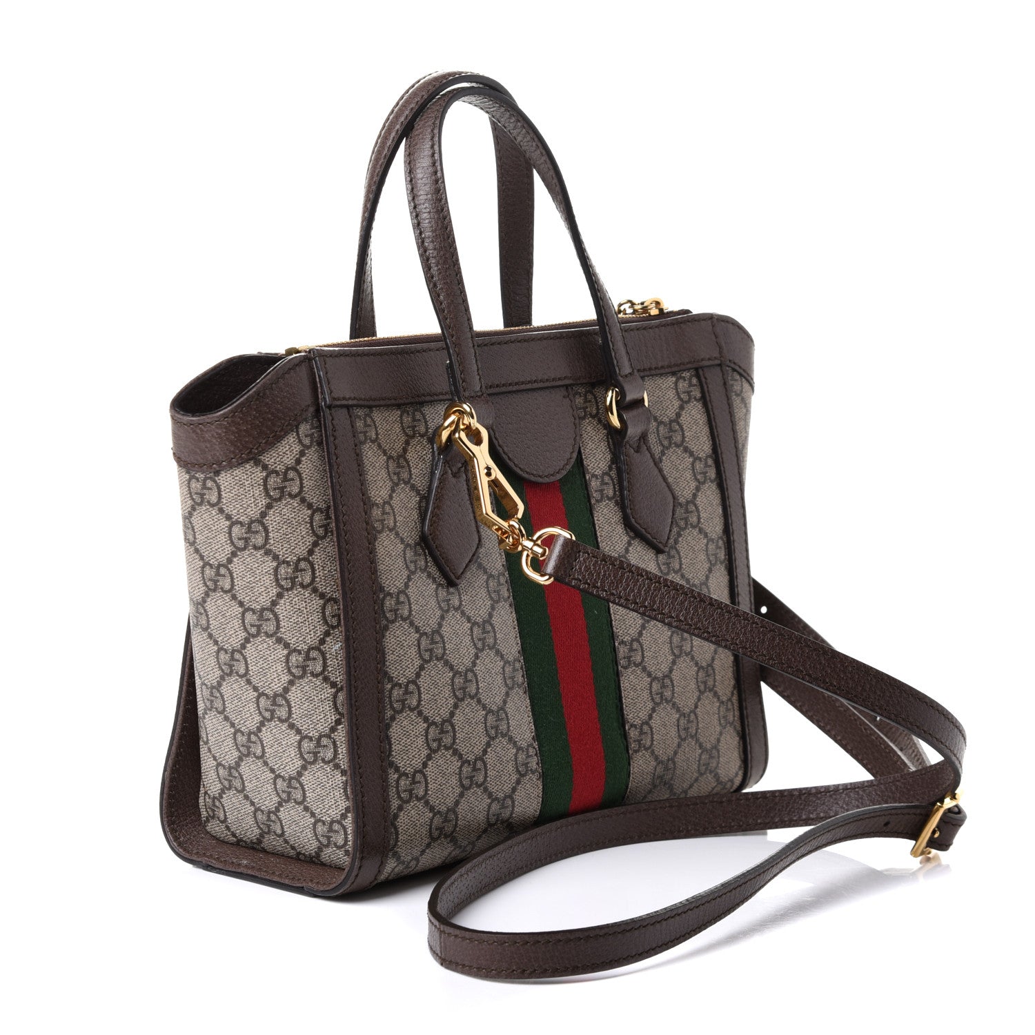 Gucci GG Supreme Monogram Small Ophidia Tote Bag Brown 4 of 13