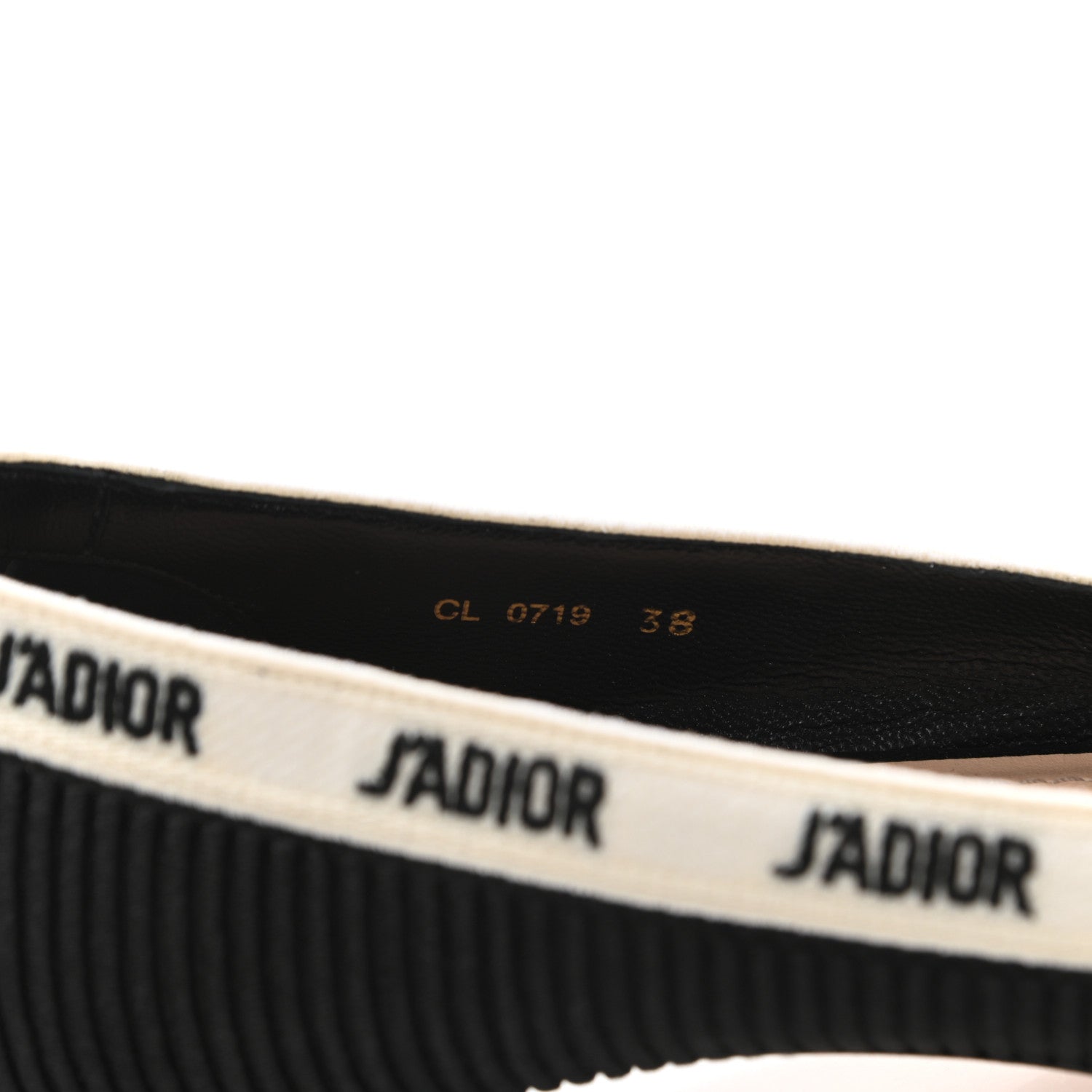 Christian Dior Fabric Ribbon Embroidered J'Adior Ballet Flats 38 Black 8 of 8