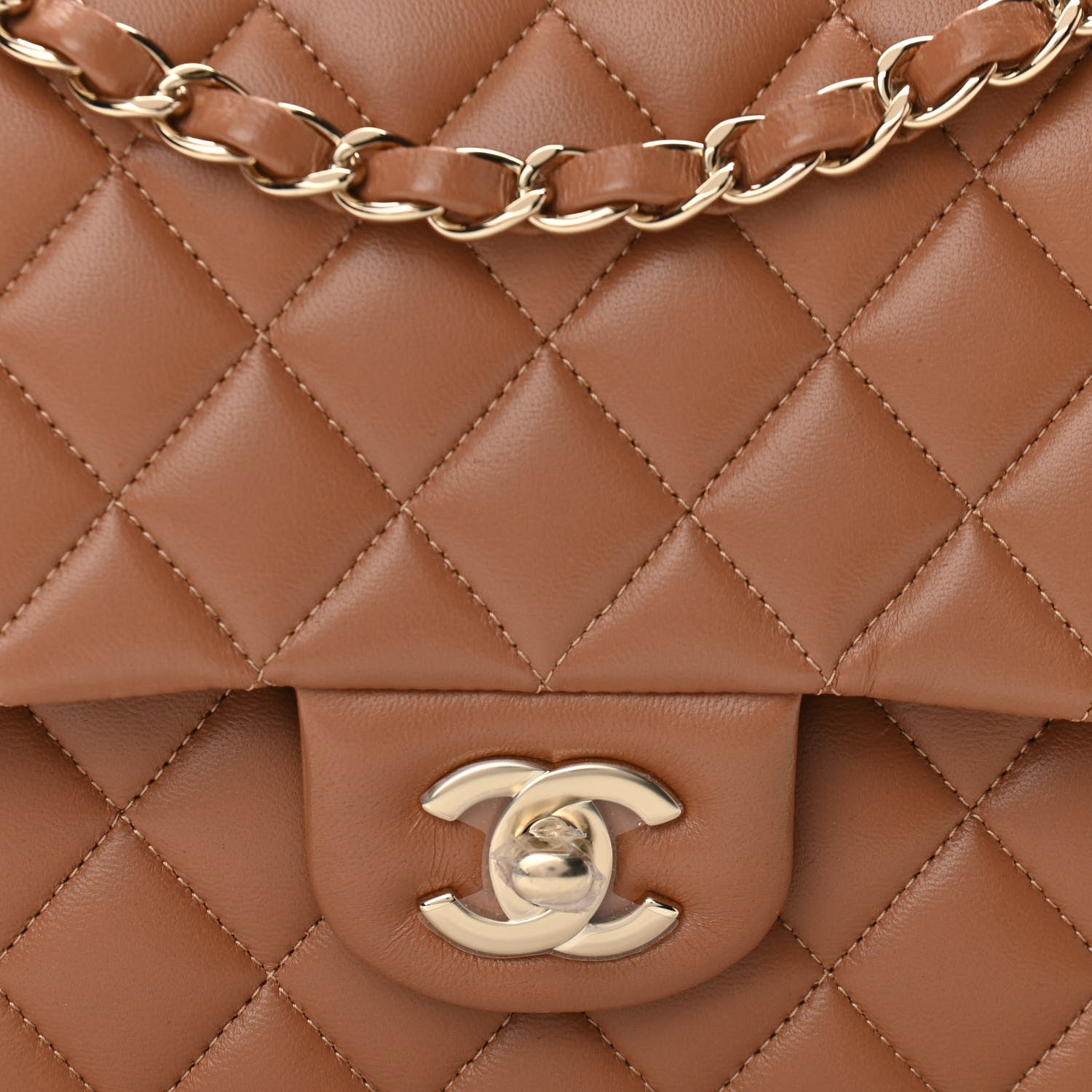 Chanel Lambskin Quilted Medium Double Flap Brown 8 of 10
