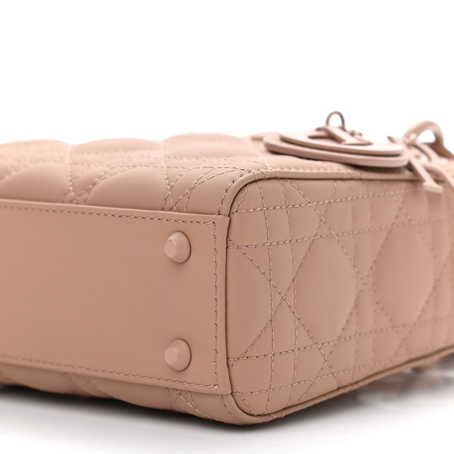Ultra Matte Calfskin Cannage Mini Lady Dior Light Beige