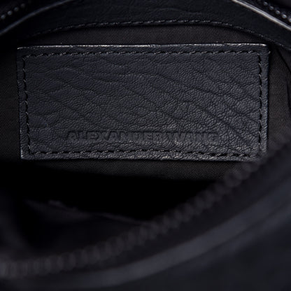Alexander Wang Pebbled Lambskin Rocco Matte Black Iridescent Hardware 7 of 8