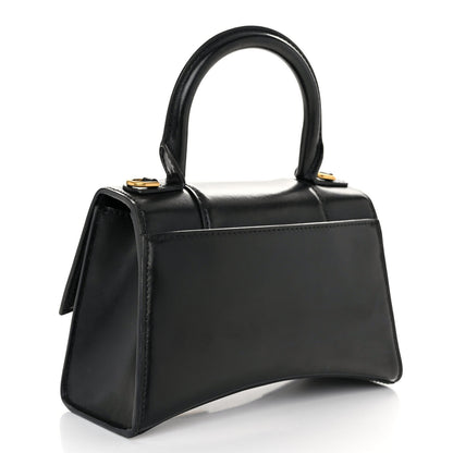 Balenciaga Shiny Box Calfskin Hourglass Top Handle Bag XS Black 3 of 10