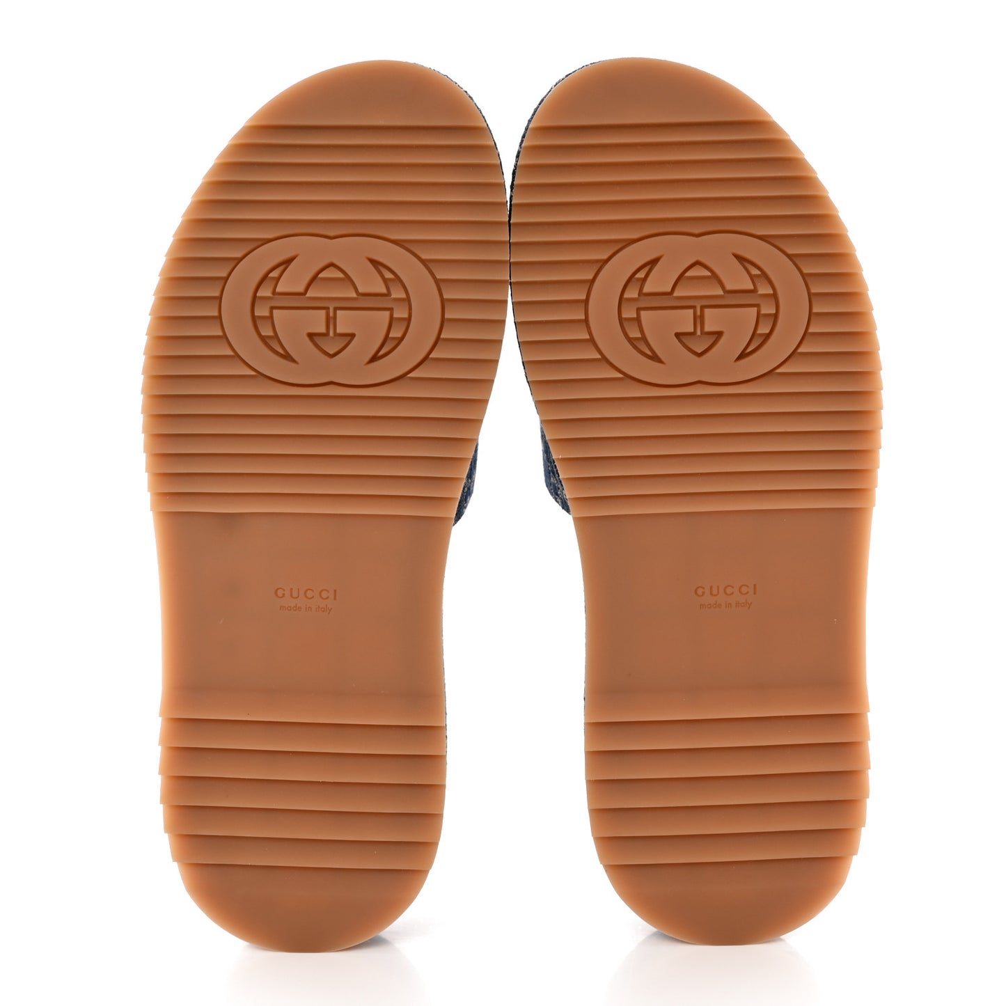 New Denim GG Monogram Angelina Platform 55mm Slide Sandals 42 Blue Tea