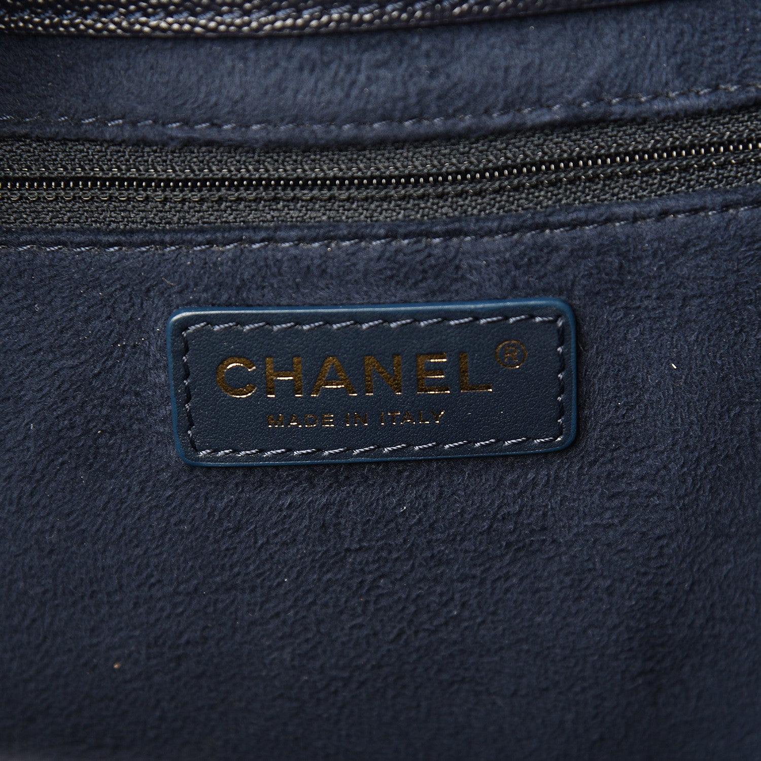 Chanel Caviar Small Studded Deauville Tote Blue 5 of 10