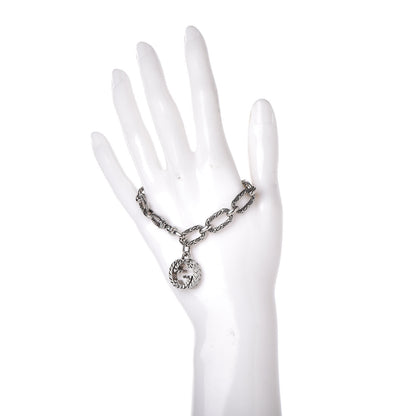 Gucci Sterling Silver Textured Interlocking G Charm Bracelet 2 of 4