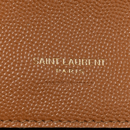 Saint Laurent Grain De Poudre Matelasse Chevron Monogram Cassandre Flap Pouch Natural Dark 7 of 10
