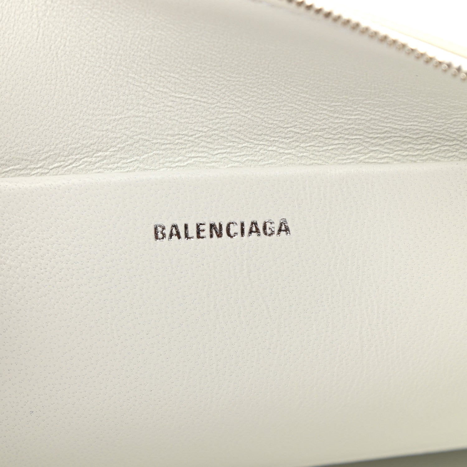 Balenciaga Grained Calfskin Logo Large Cash Pouch With Handle White Fluo Pink 6 of 7