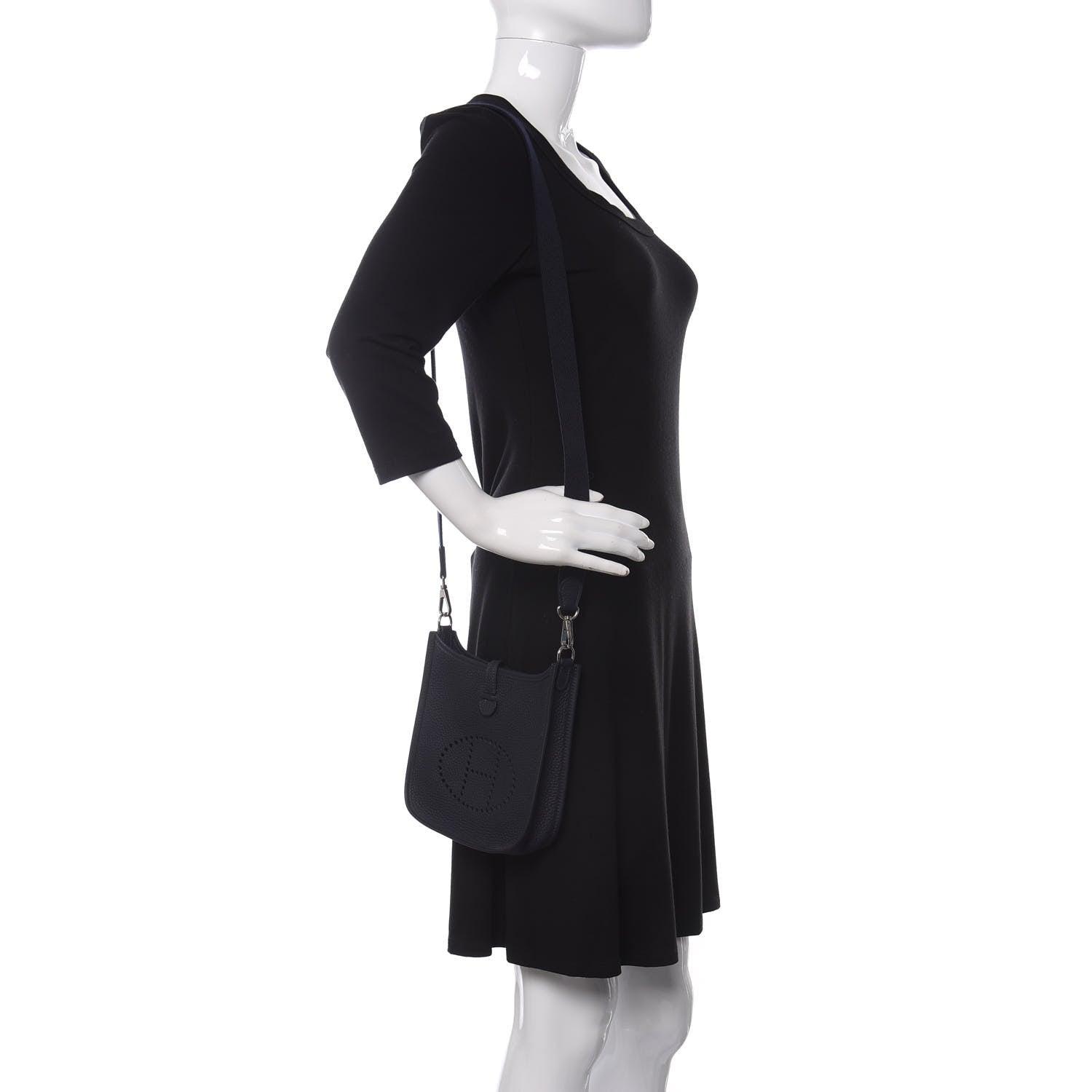 Hermes Taurillon Clemence Evelyne TPM Bleu Indigo 2 of 10