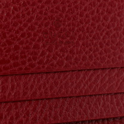Gucci Pebbled Calfskin GG Marmont Card Case Hibiscus Red 6 of 7
