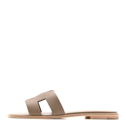 Hermes Epsom Oran Sandals 37 Etoupe 1 of 20