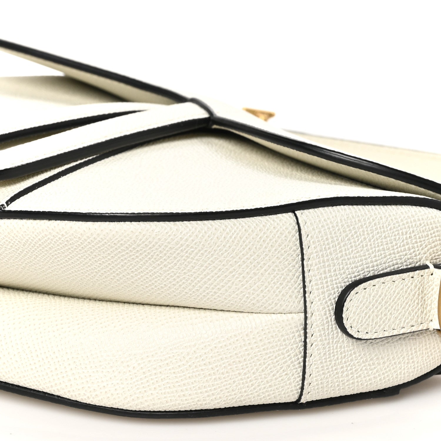 Christian Dior Grained Calfskin Saddle Bag White 10 of 11