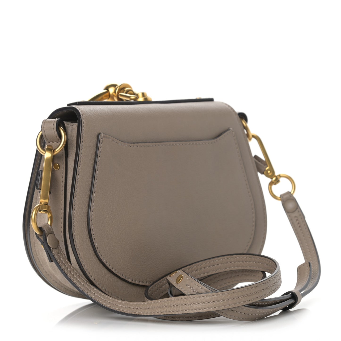 Calfskin Suede Small Nile Bracelet Bag Motty Grey