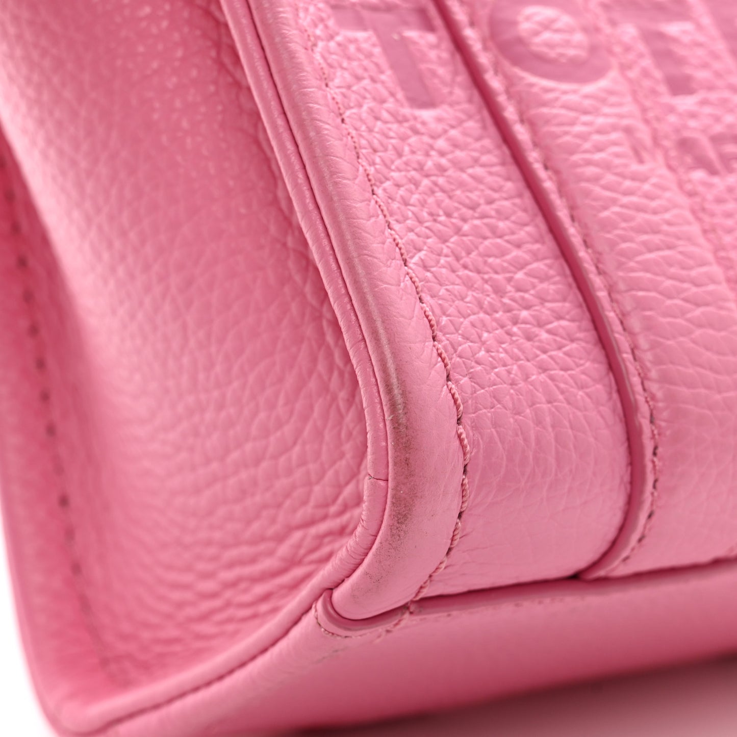 Grained Calfskin Mini The Tote Bag Candy Pink
