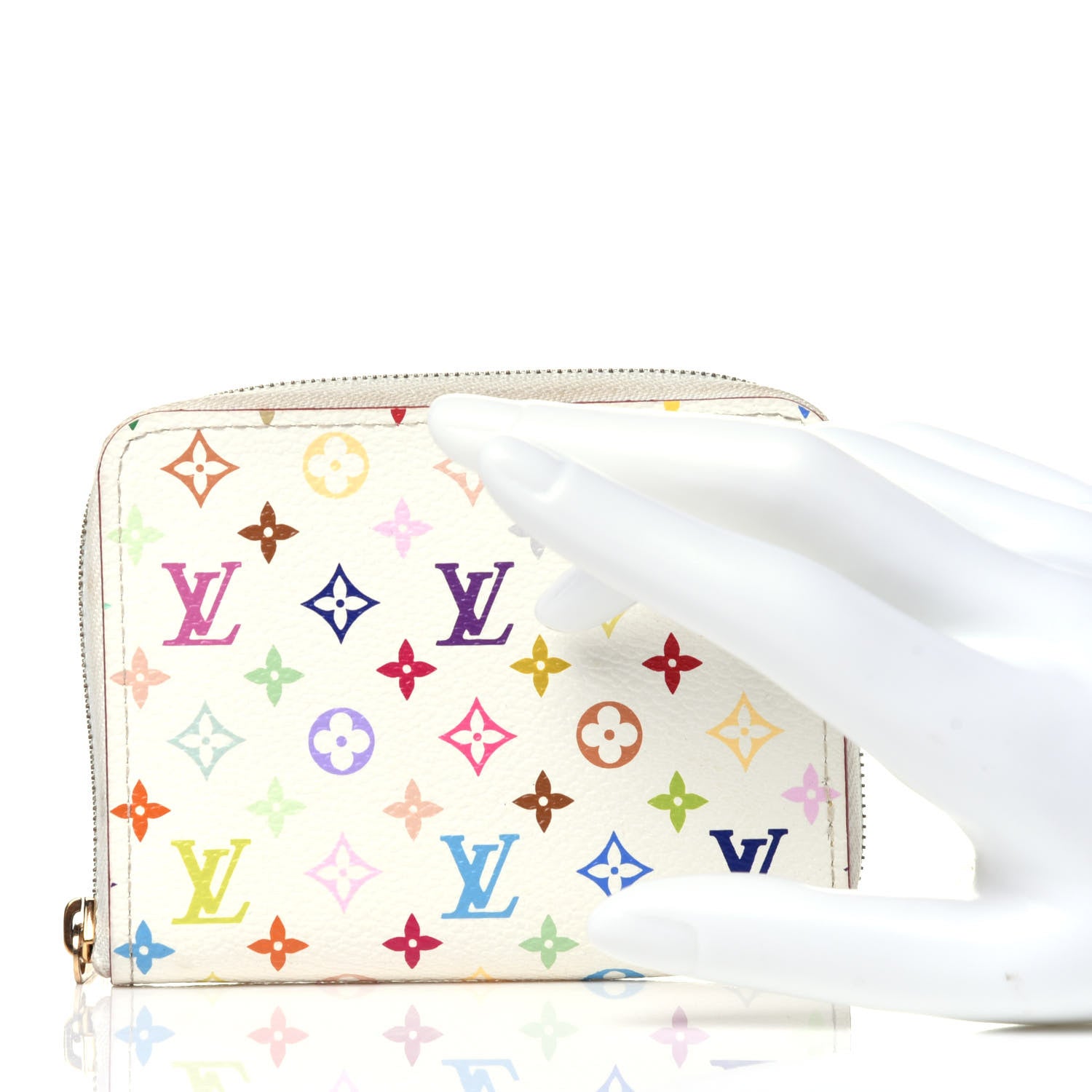 Louis Vuitton Monogram Multicolor Zippy Coin Purse Wallet White 2 of 11