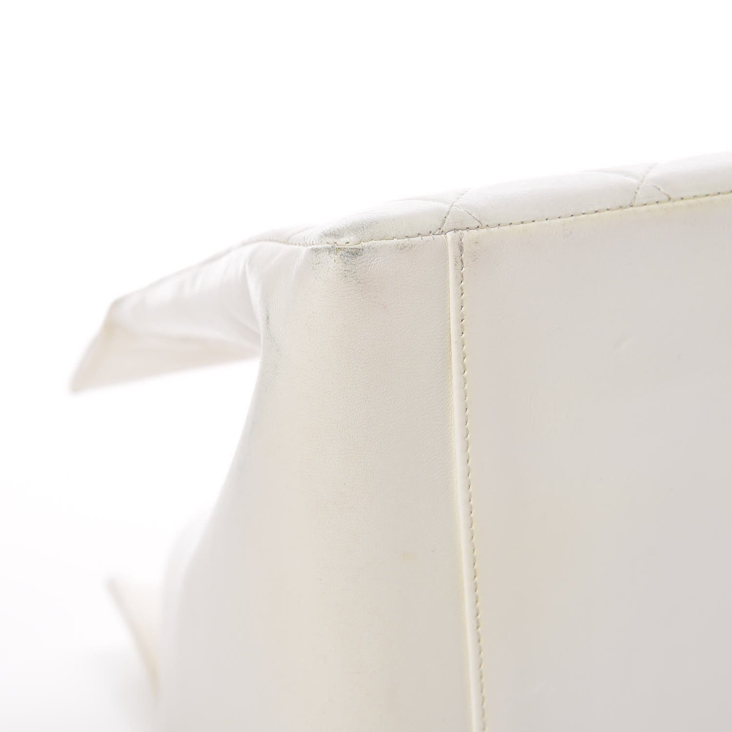 Chanel Calfskin Quilted Shopping Tote White 15 of 18