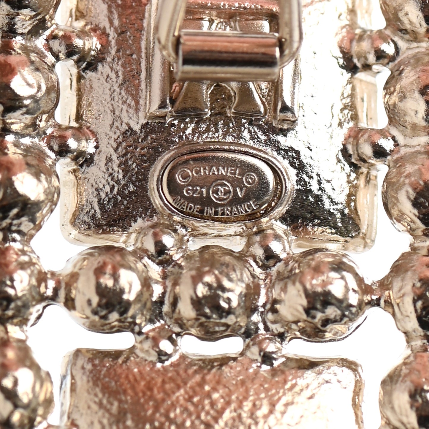 Metal Pearl CC Hair Clip Barrette Gold
