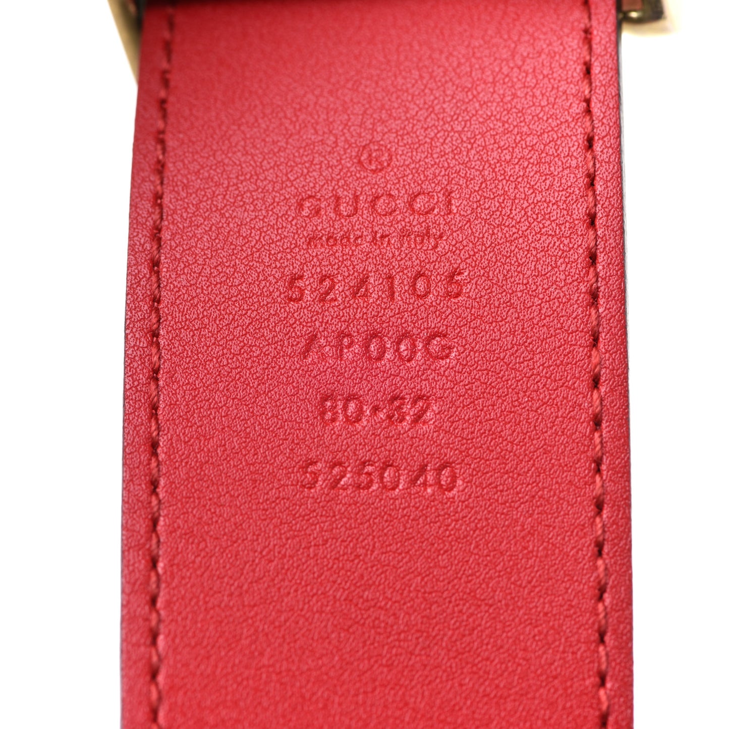 Moon Calfskin Torchon Double G 40mm Belt 80 32 Hibiscus Red