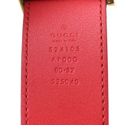 Gucci Moon Calfskin Torchon Double G 40mm Belt 80 32 Hibiscus Red 4 of 5