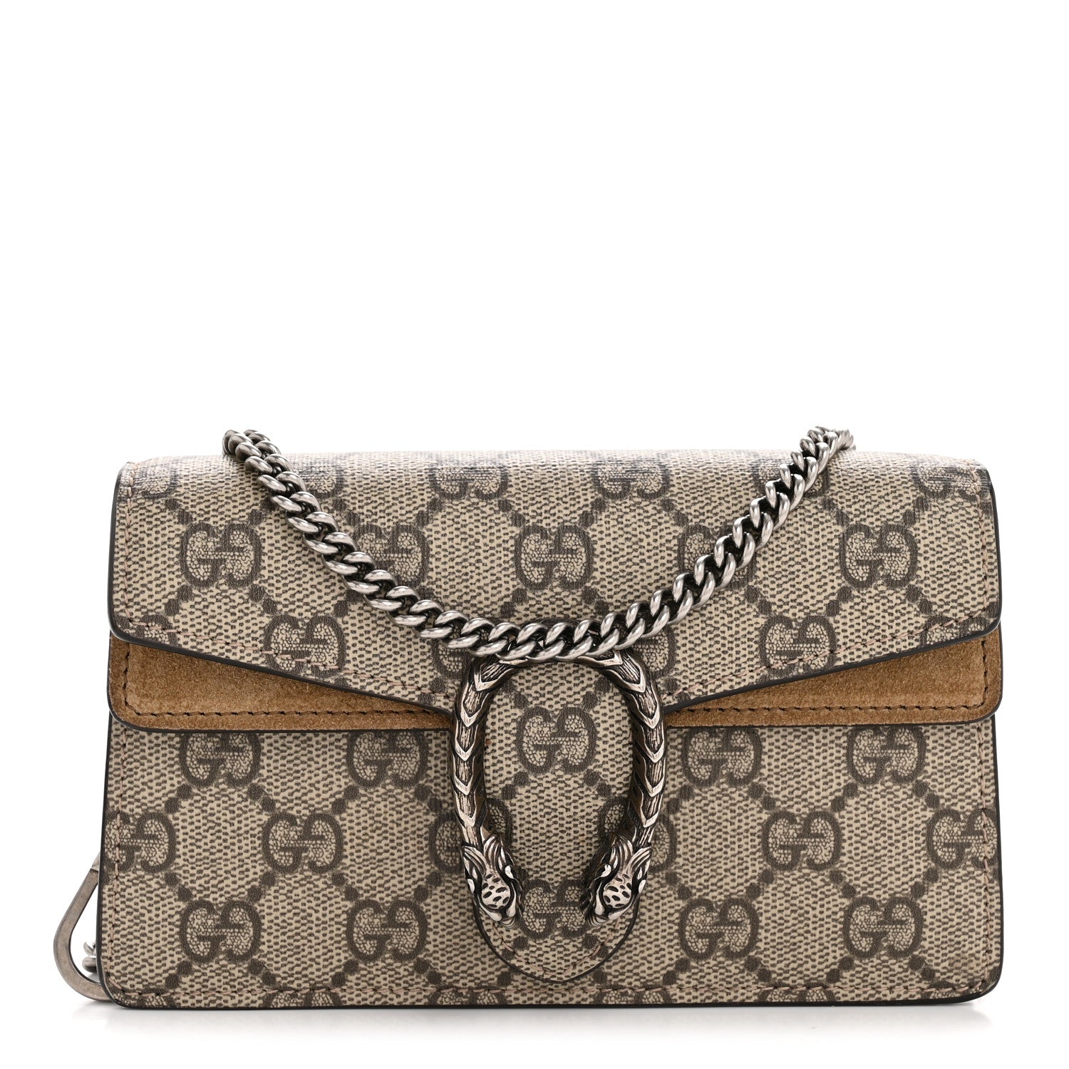 Gucci GG Supreme Monogram Super Mini Dionysus Shoulder Bag Taupe 1 of 12