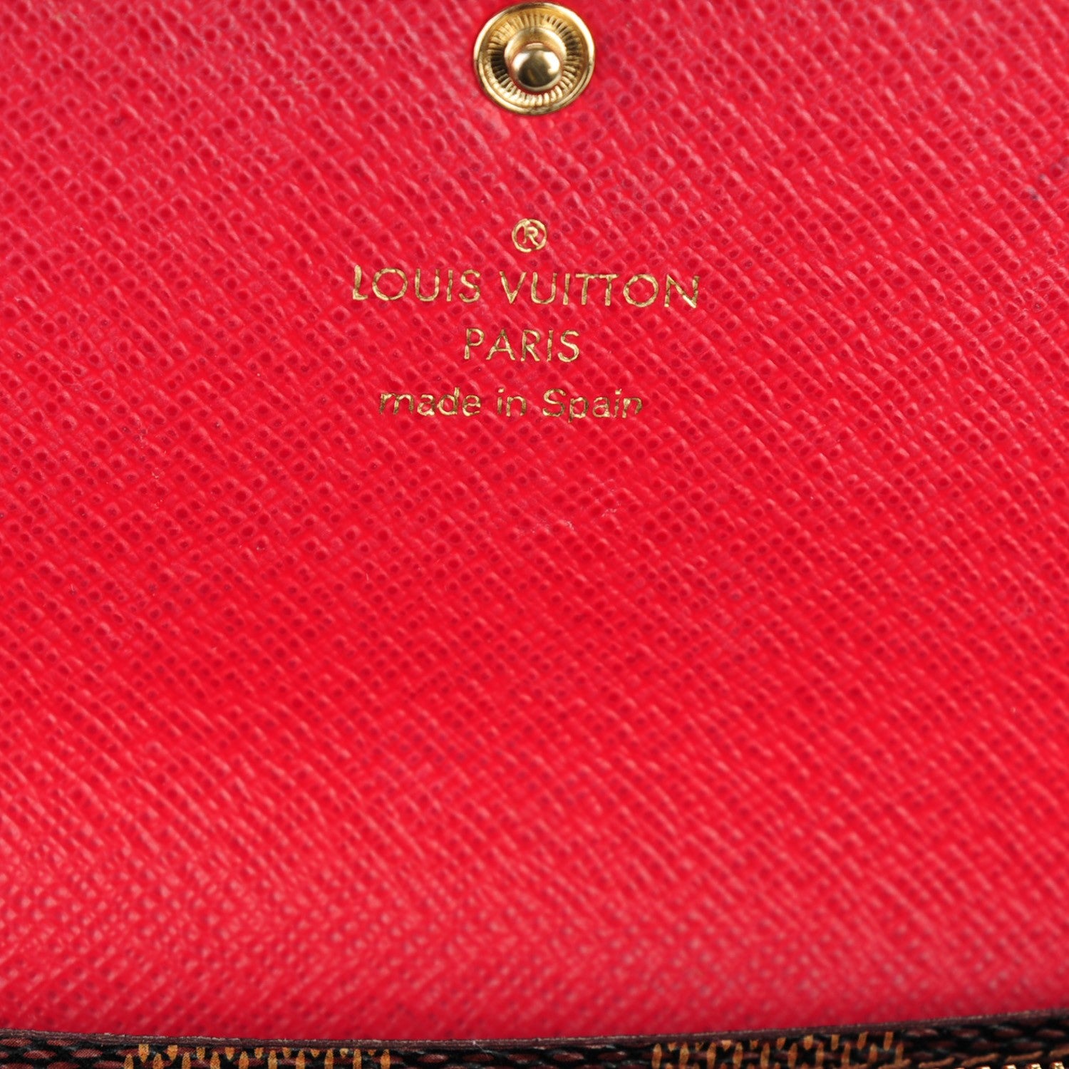 Louis Vuitton Damier Ebene Emilie Wallet Red 6 of 7