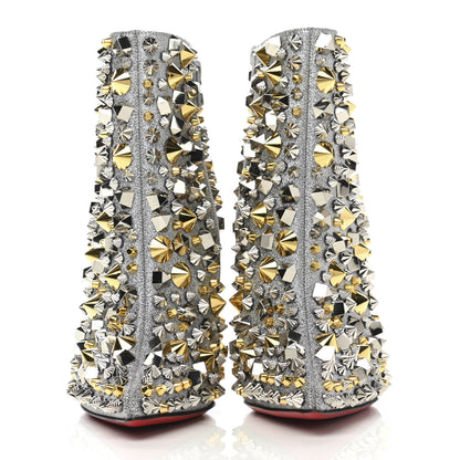 Christian Louboutin Calfskin Specchio Glitter So Full Kate 100 Ankle Boots 37 Silver Multicolor 2 of 8