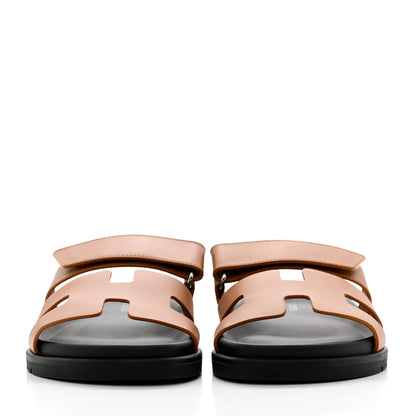 Hermes Calfskin Womens Chypre Sandals 36.5 Naturel 2 of 10