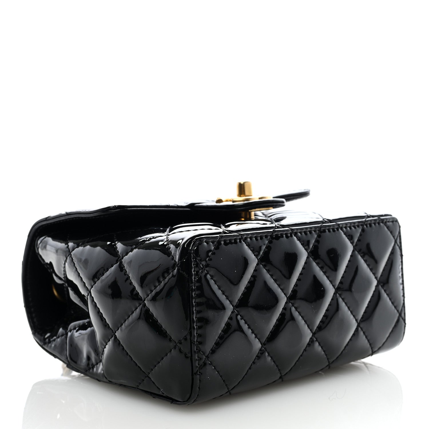 Chanel Patent Calfskin Quilted Mini Square Flap Black 4 of 9