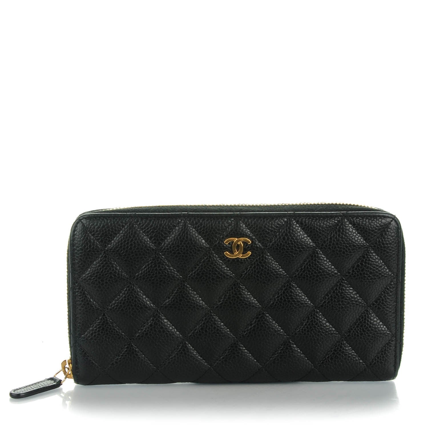 Chanel Caviar Quilted Large Gusset Zip Around Wallet Black 1 of 9