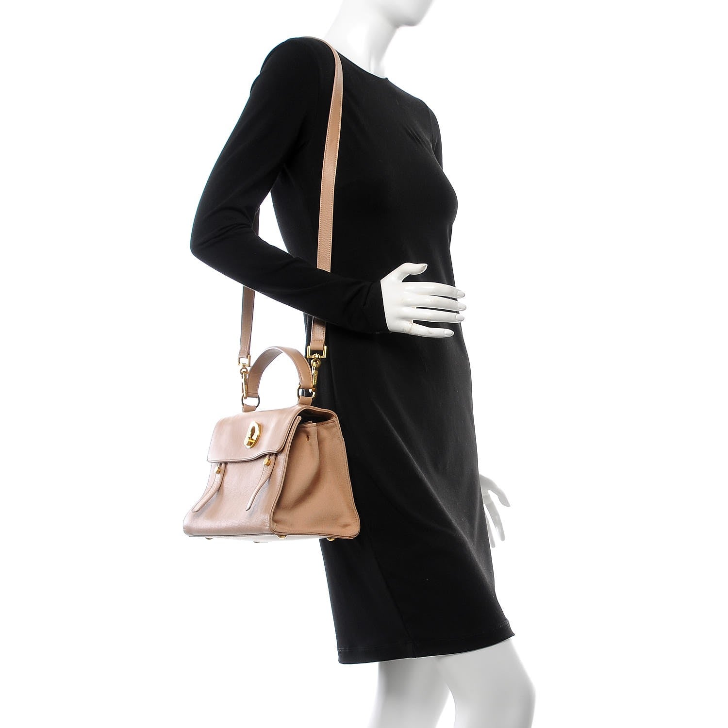 Saint Laurent Calfskin Canvas Small Muse Two Beige 2 of 7
