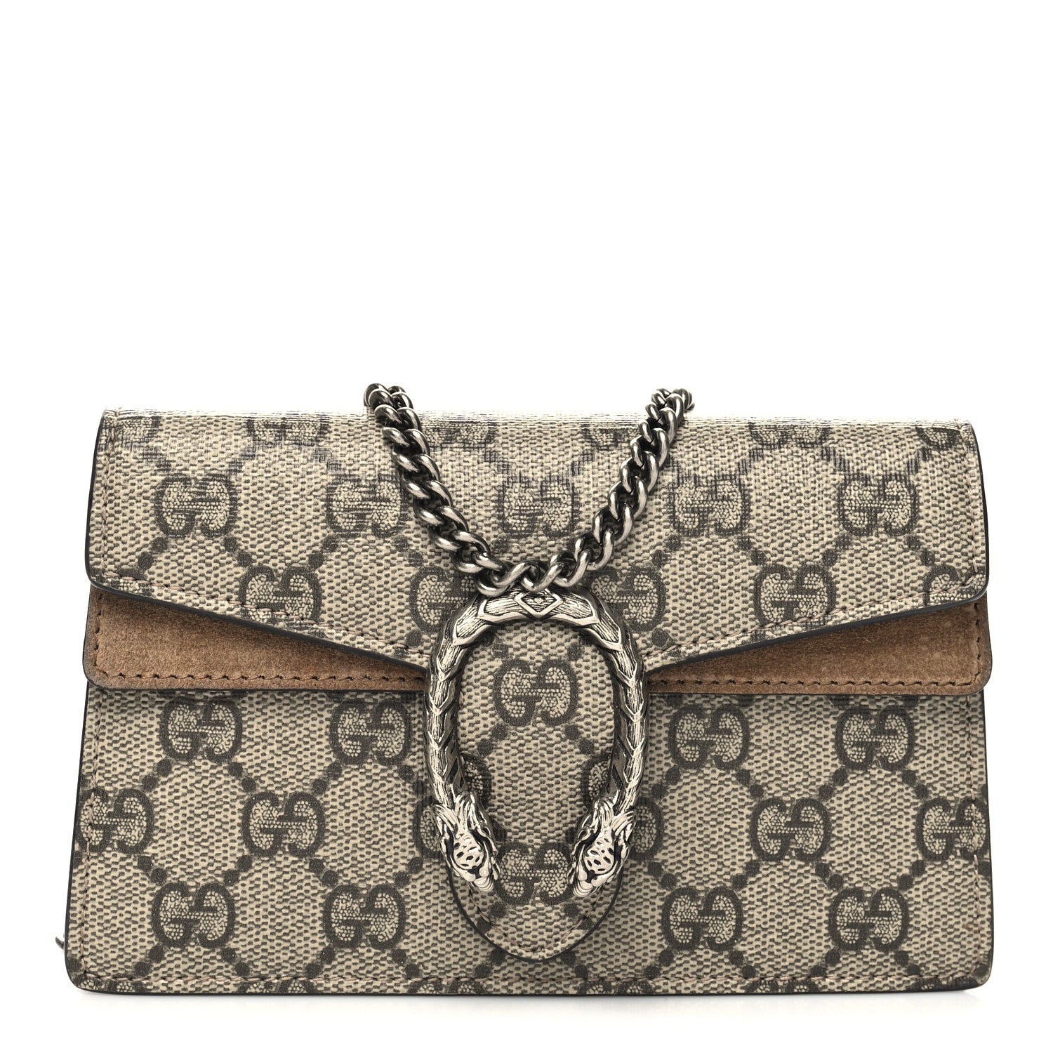 Gucci GG Supreme Monogram Super Mini Dionysus Shoulder Bag Taupe 1 of 10