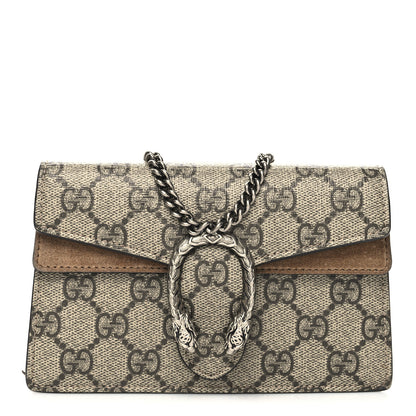 Gucci GG Supreme Monogram Super Mini Dionysus Shoulder Bag Taupe 1 of 10