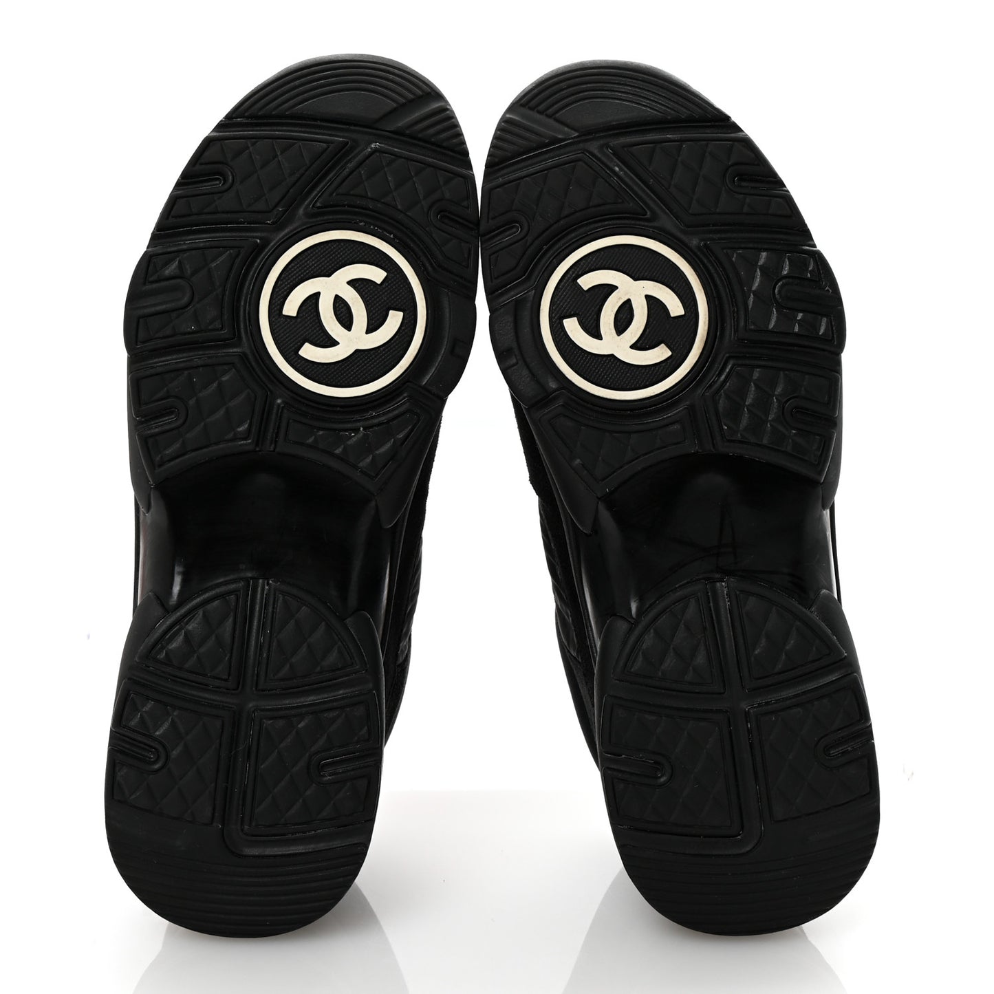 Fabric Calfskin Suede CC Sneakers 37 Black