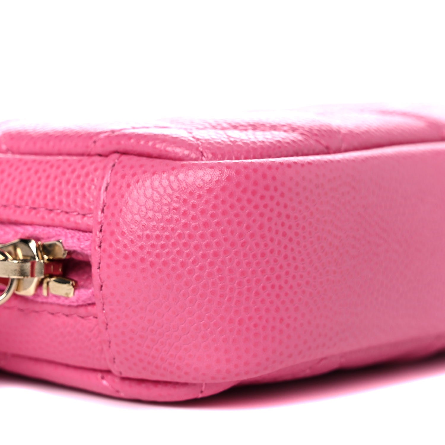 Chanel Caviar Quilted Small Curvy Pouch Cosmetic Case Pink 8 of 10
