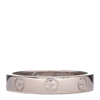 Cartier 18K White Gold 3.5mm LOVE Wedding Band Ring 51 5.75 3 of 4
