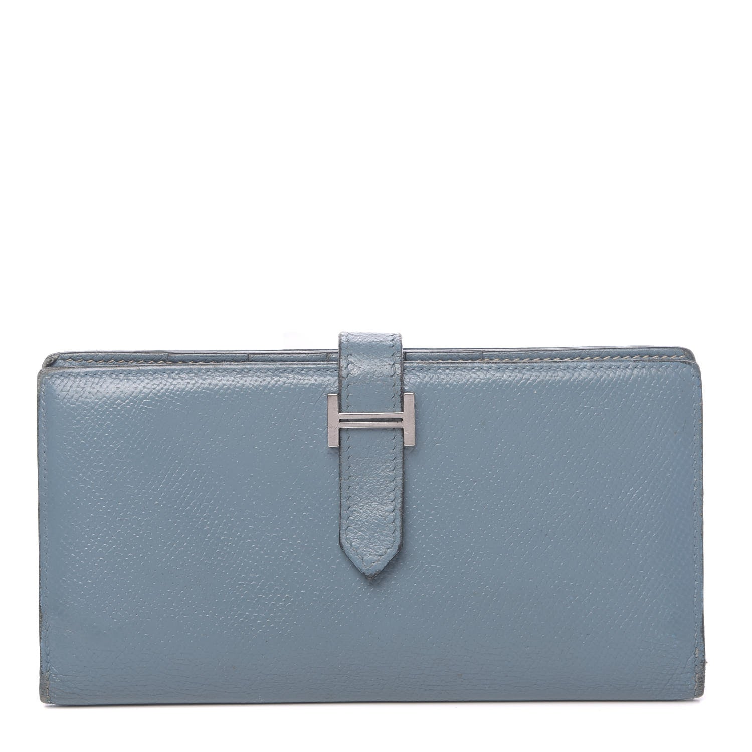 Hermes Epsom Bearn Gusset Wallet Blue Jean 1 of 12