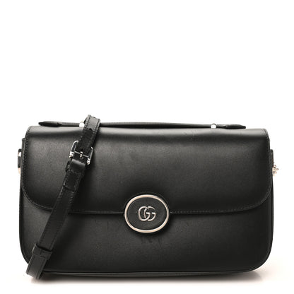 Gucci Senna Calfskin Petite GG Top Handle Shoulder Bag Black 1 of 11