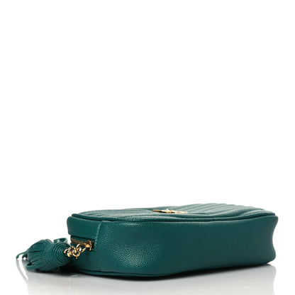 Saint Laurent Grain De Poudre Matelasse Monogram Mini Lou Camera Bag Brilliant Grass 4 of 10