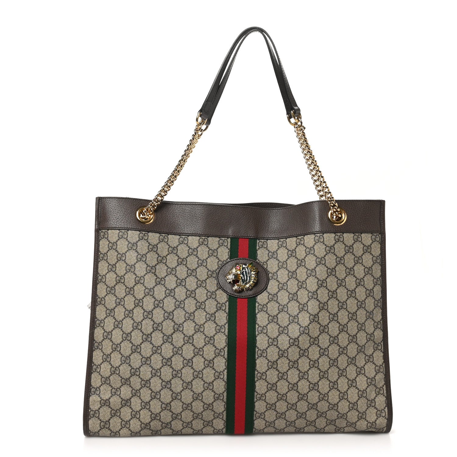 Gucci GG Supreme Monogram Large Rajah Chain Tote Beige New Acero 1 of 11
