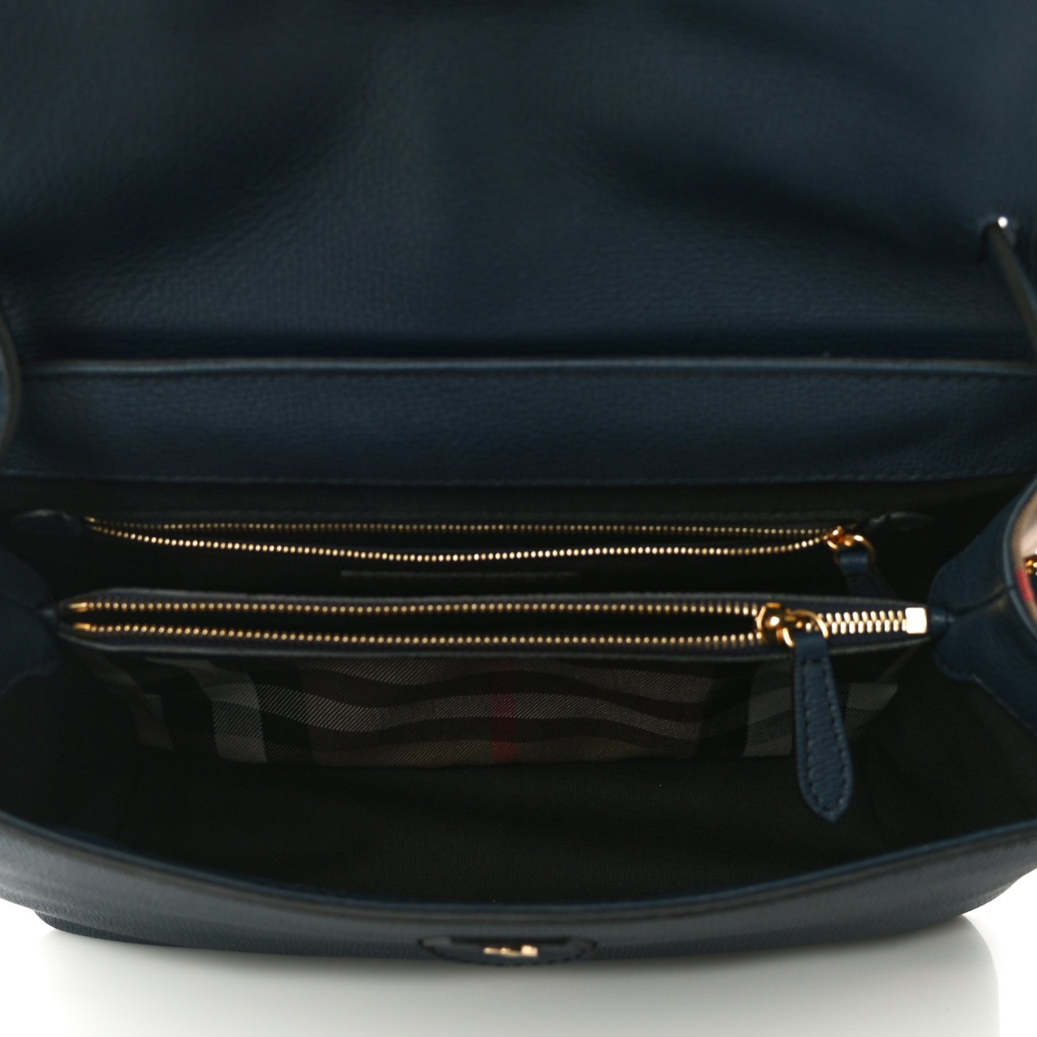 Burberry Derby Calfskin House Check Medium Camberley Ink Blue 5 of 11
