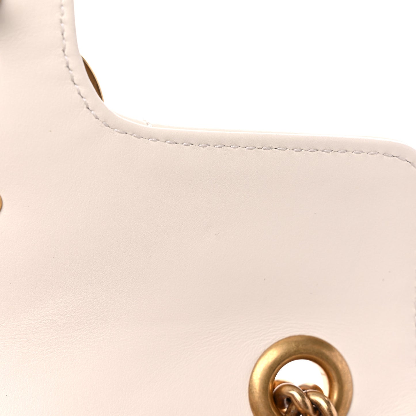 Calfskin Matelasse Mini GG Marmont Shoulder Bag White