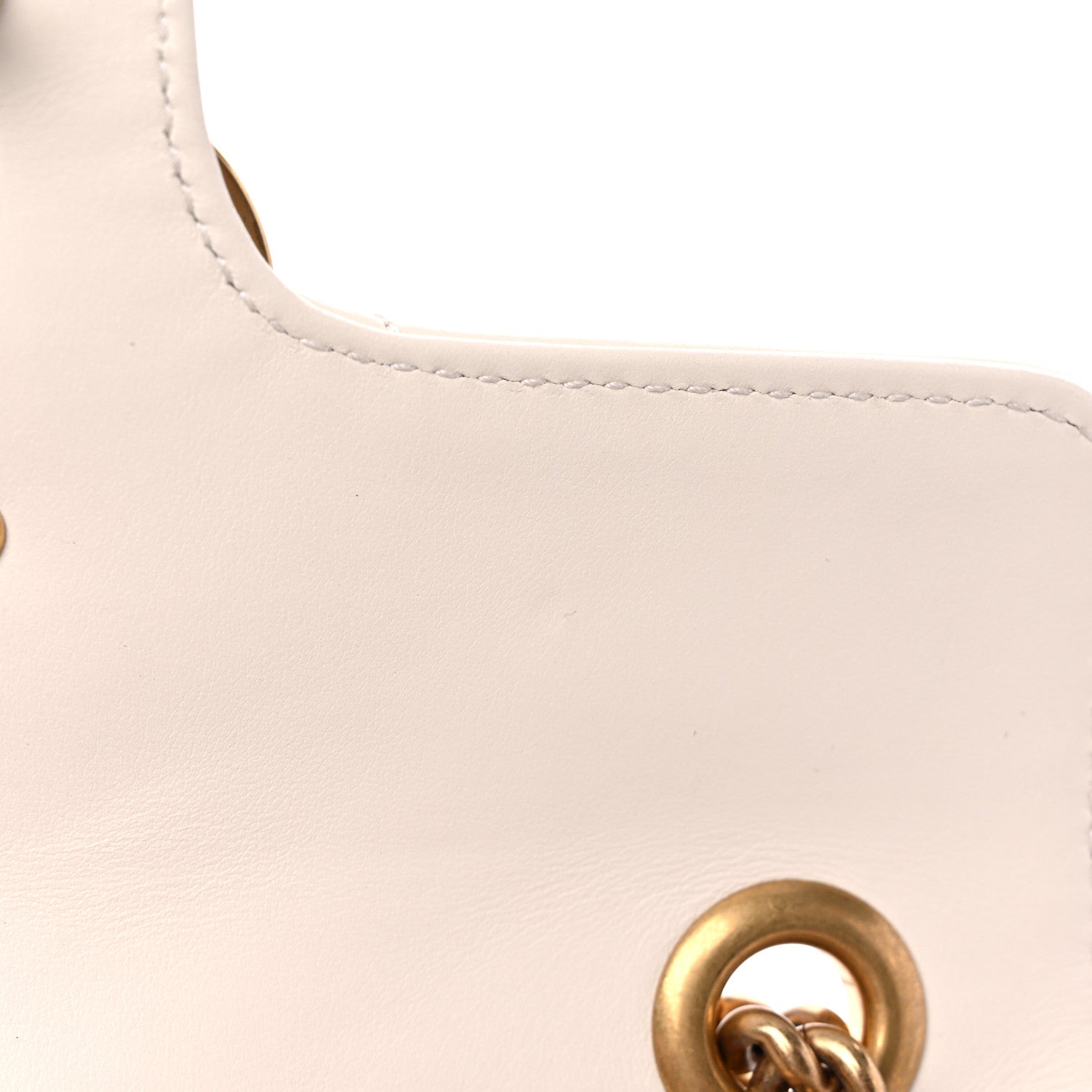 Gucci Calfskin Matelasse Mini GG Marmont Shoulder Bag White 10 of 12