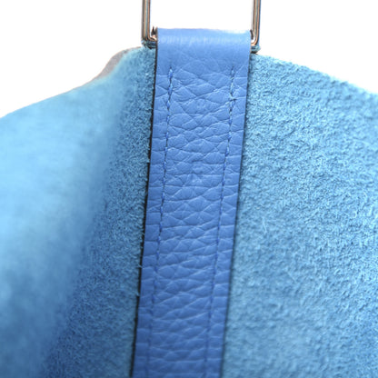 Hermes Taurillon Clemence Picotin Lock 26 GM Bleu Paradis 9 of 11