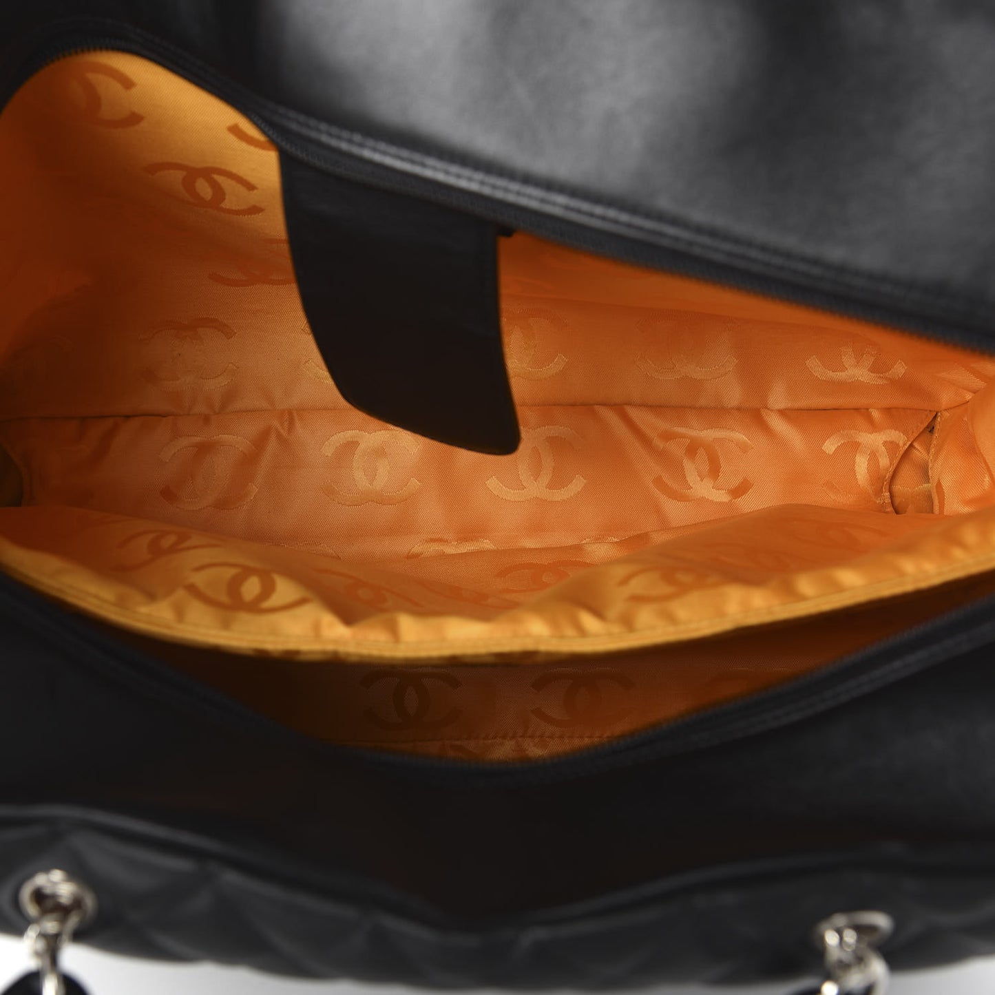 Calfskin Quilted Large Cambon Bag Black