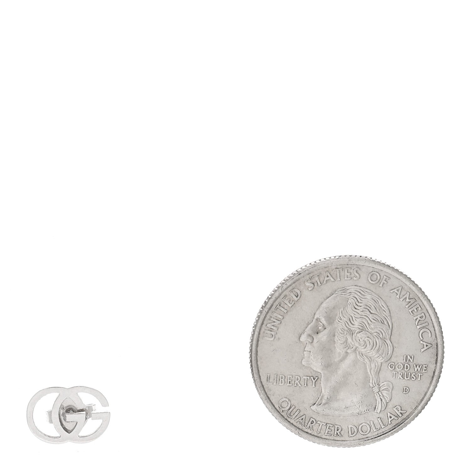 Gucci 18K White Gold GG Tissue Stud Single Earring 2 of 4