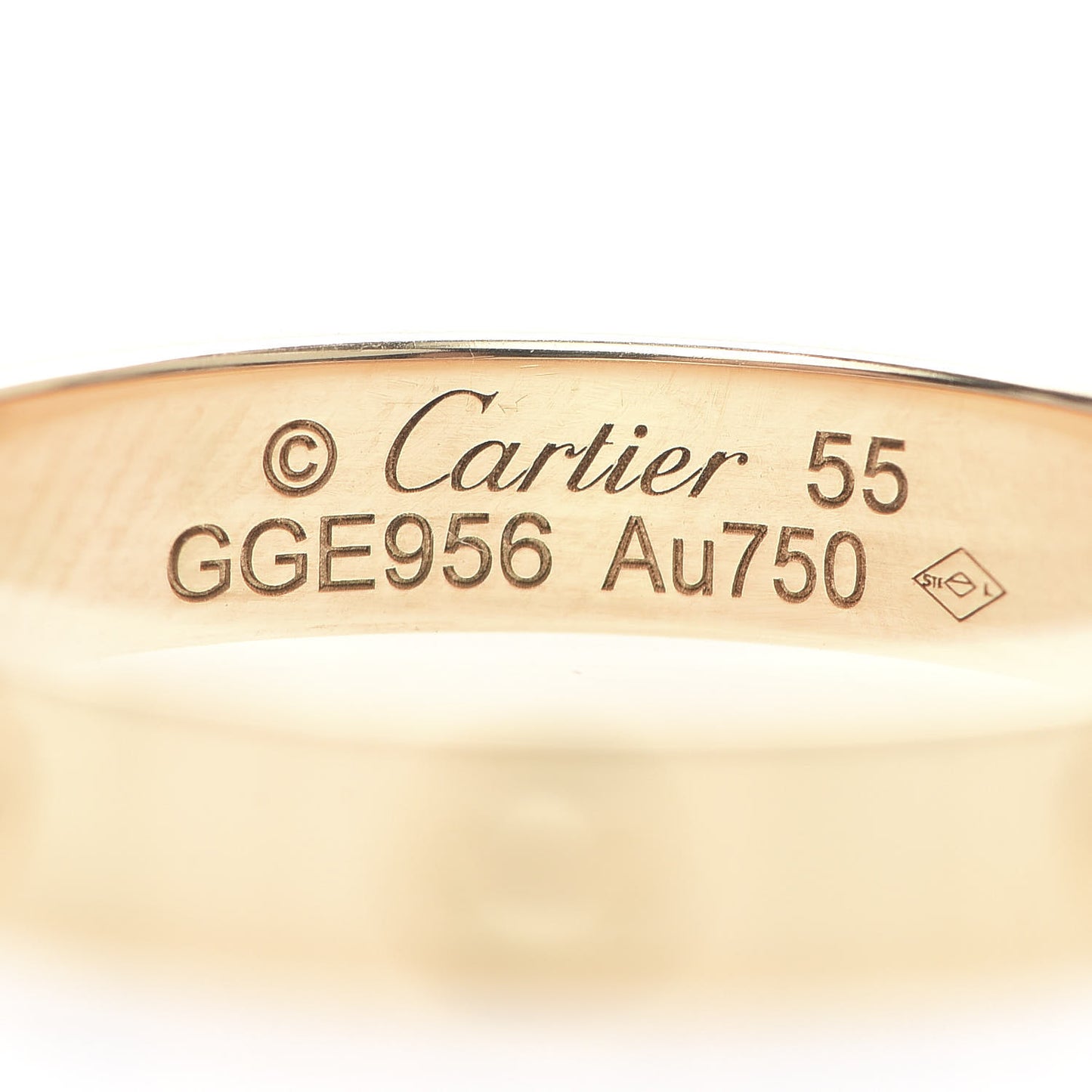 18K Yellow Gold 3.5mm LOVE Wedding Band Ring 55 7.25