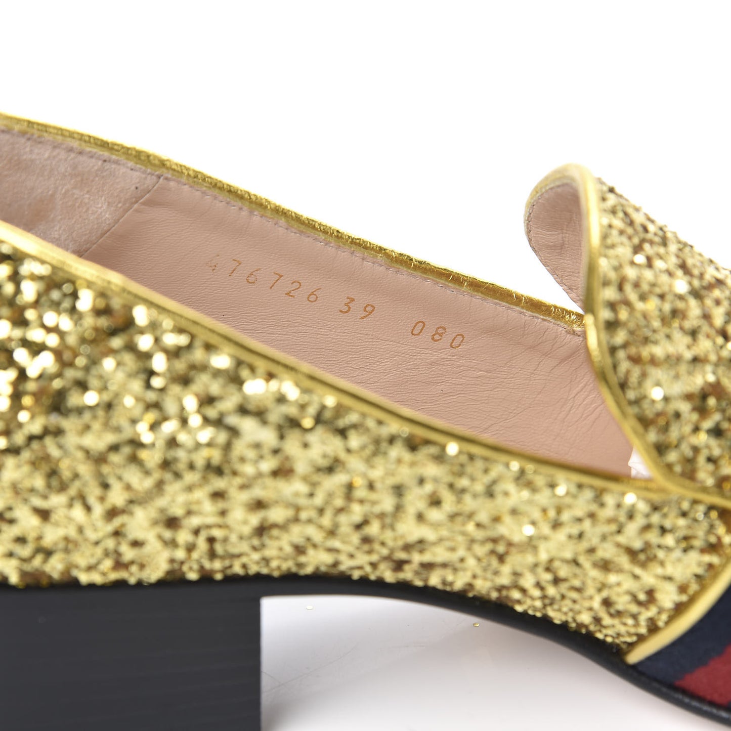 Glitter Web Peyton Loafers 39 Gold